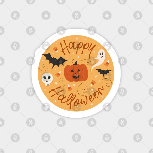 Pumpkin Party Pattern Sticker by latheandquill